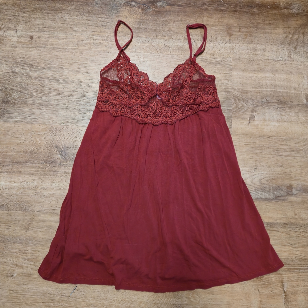 🇺🇸Only Hearts NYC Helena Stuart Red Lace Baby Doll Chemise Small
